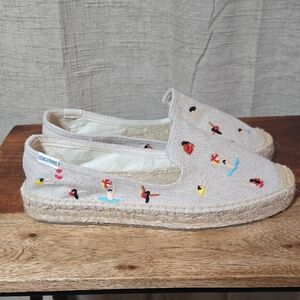 Soludos Beige Espadrilles with Colorful Embroidery - Swimming - 7M